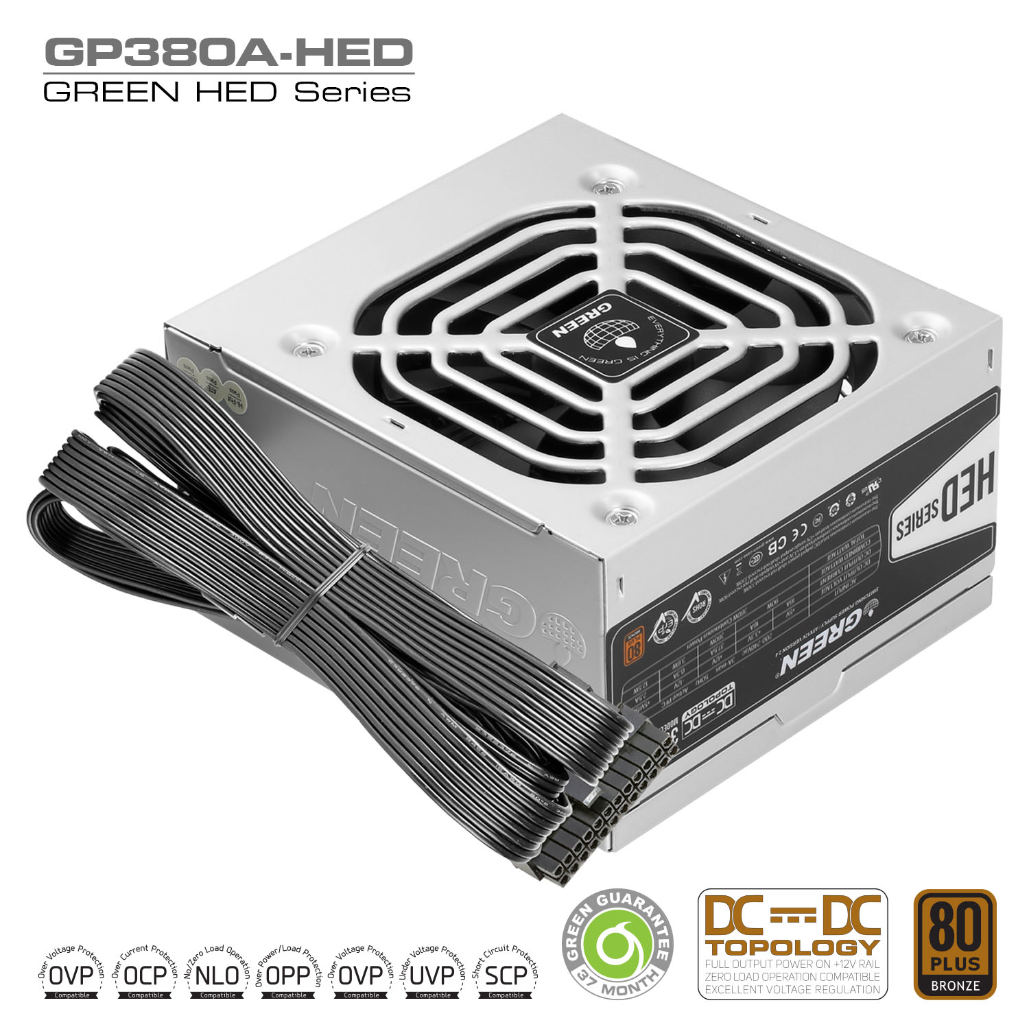 پاور کامپیوتر ظرفیت 380 وات گرین مدل GP380A-HED