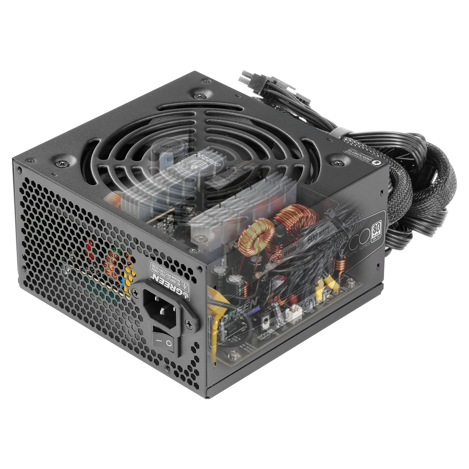 پاور کامپیوتر ظرفیت 600 وات گرین مدل Green GP600A-GED ECO